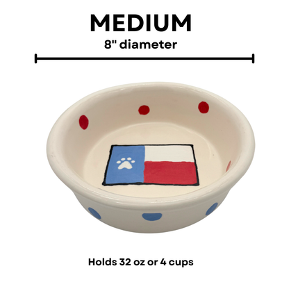Texas Hold Em Collection - Handmade Ceramic Pet Bowl