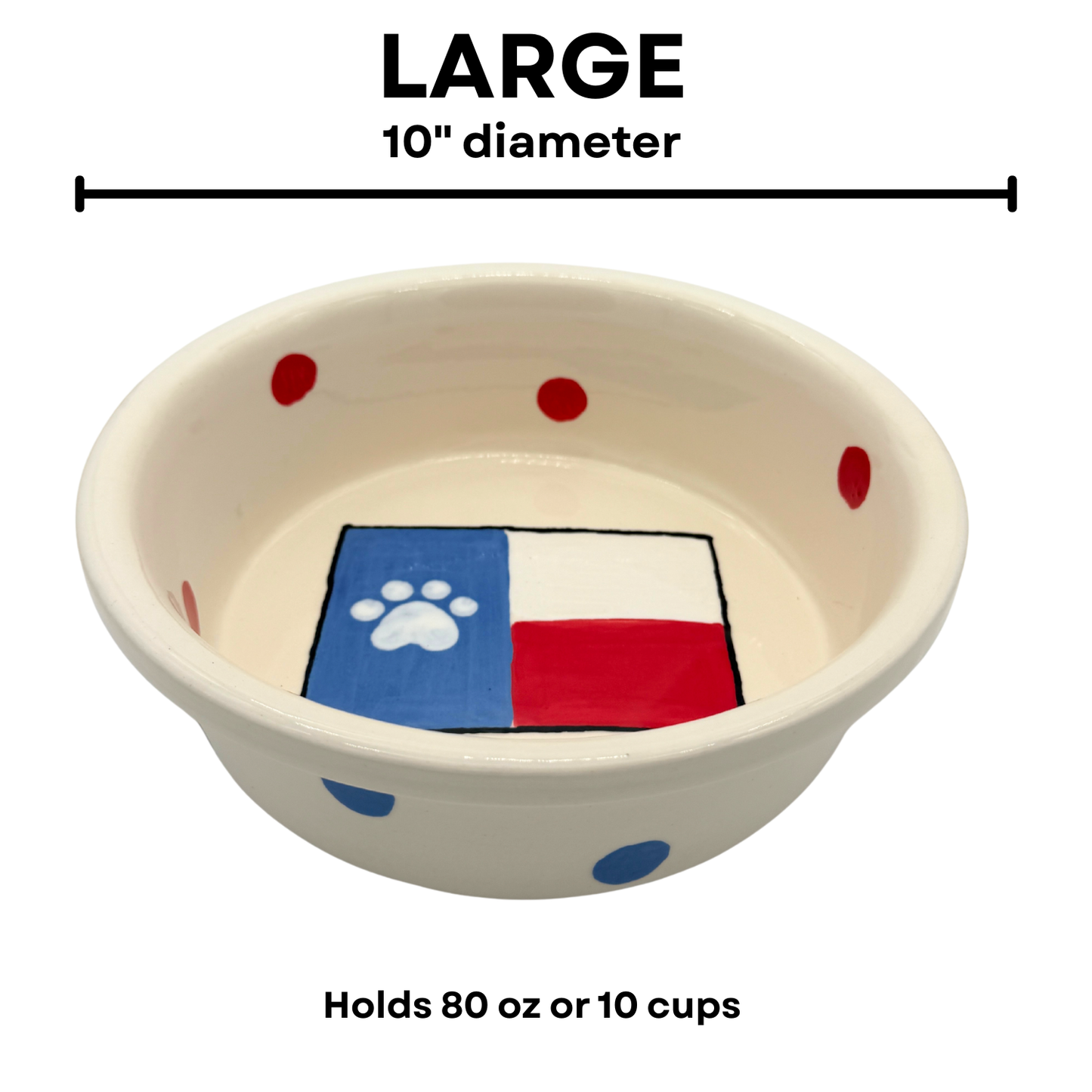 Texas Hold Em Collection - Handmade Ceramic Pet Bowl