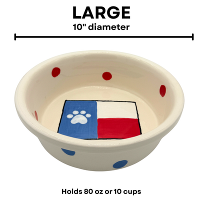 Texas Hold Em Collection - Handmade Ceramic Pet Bowl