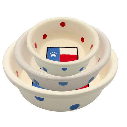 Texas Hold Em Collection - Handmade Ceramic Pet Bowl