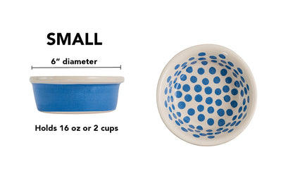 Happy Spots Collection - Handmade Ceramic Pet Bowl with Happy Spots in Color of Choice