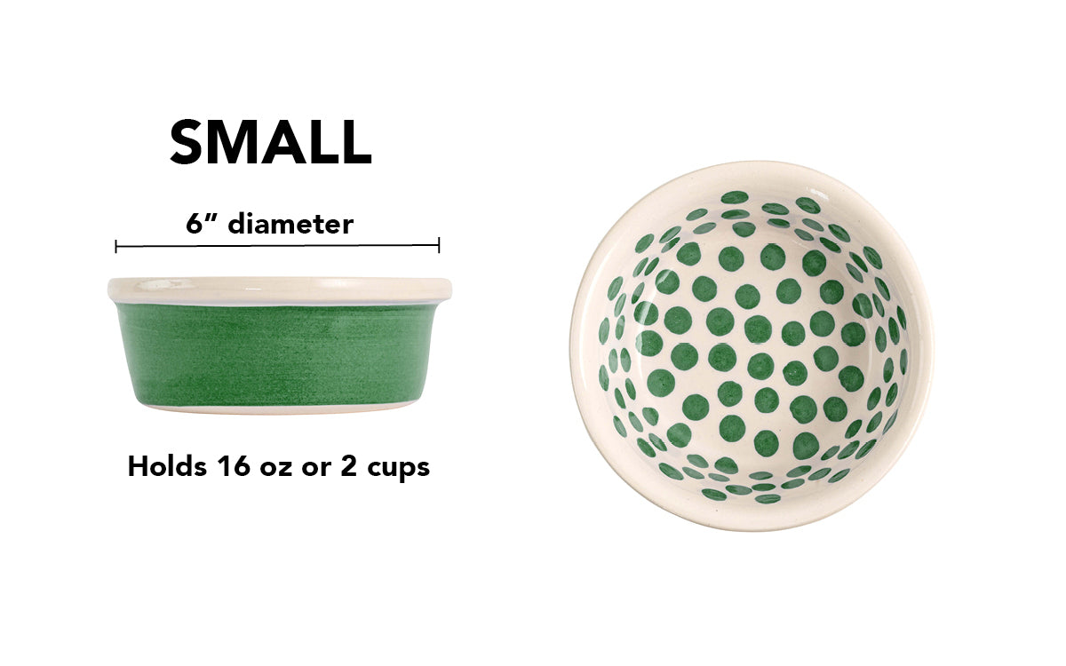 Happy Spots Collection - Handmade Ceramic Pet Bowl with Happy Spots in Color of Choice
