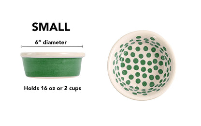 Happy Spots Collection - Handmade Ceramic Pet Bowl with Happy Spots in Color of Choice