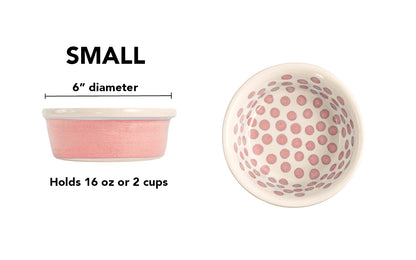 Happy Spots Collection - Handmade Ceramic Pet Bowl with Happy Spots in Color of Choice