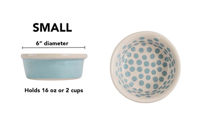 Happy Spots Collection - Handmade Ceramic Pet Bowl with Happy Spots in Color of Choice
