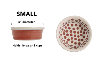 Happy Spots Collection - Handmade Ceramic Pet Bowl with Happy Spots in Color of Choice
