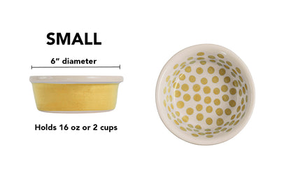 Happy Spots Collection - Handmade Ceramic Pet Bowl with Happy Spots in Color of Choice