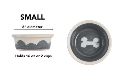 Sky Biscuit Collection - Handmade Ceramic Pet Bowl with Cloudlike Bone Design