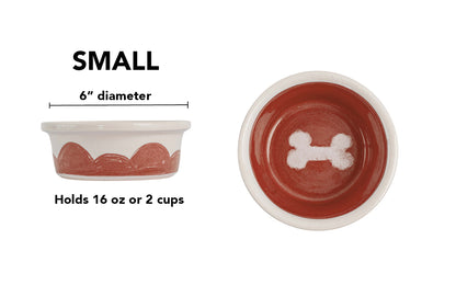 Sky Biscuit Collection - Handmade Ceramic Pet Bowl with Cloudlike Bone Design