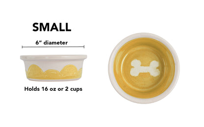 Sky Biscuit Collection - Handmade Ceramic Pet Bowl with Cloudlike Bone Design