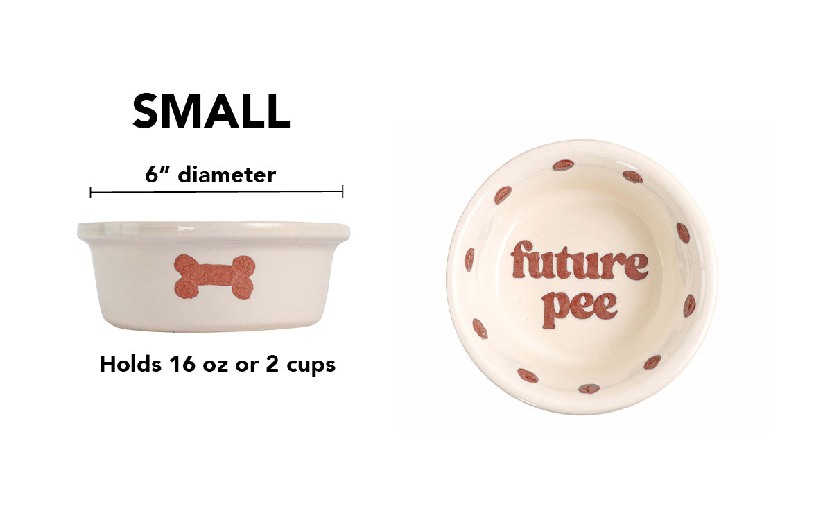 Future Pee Collection - Handmade Ceramic Pet Bowl with Funny Design