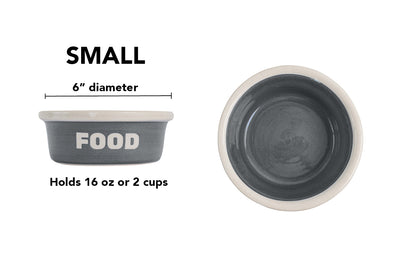 Block Letter Collection (Food) - Handmade Ceramic Pet Bowl with Block Letters