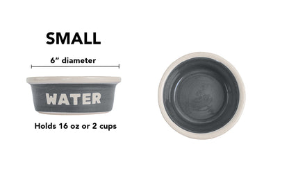 Block Letter Collection (Water) - Handmade Ceramic Pet Bowl with Block Letters
