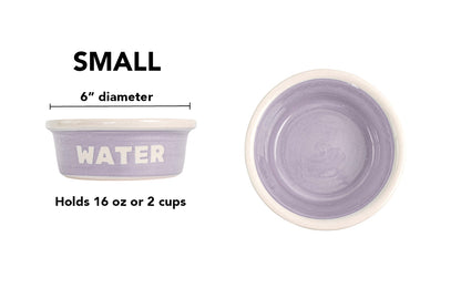 Block Letter Collection (Water) - Handmade Ceramic Pet Bowl with Block Letters