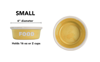 Block Letter Collection (Food) - Handmade Ceramic Pet Bowl with Block Letters