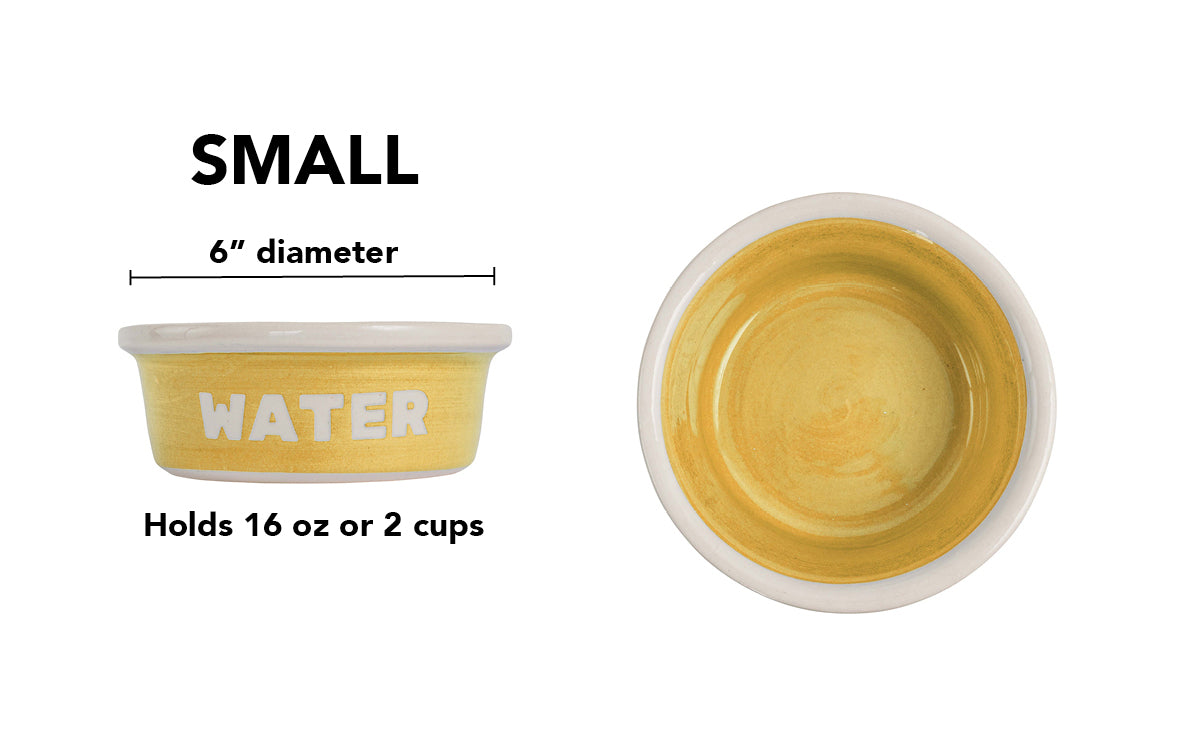 Block Letter Collection (Water) - Handmade Ceramic Pet Bowl with Block Letters