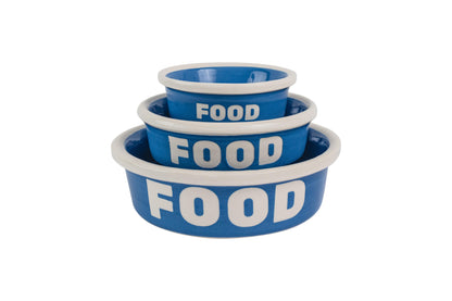 Block Letter Collection (Food) - Handmade Ceramic Pet Bowl with Block Letters