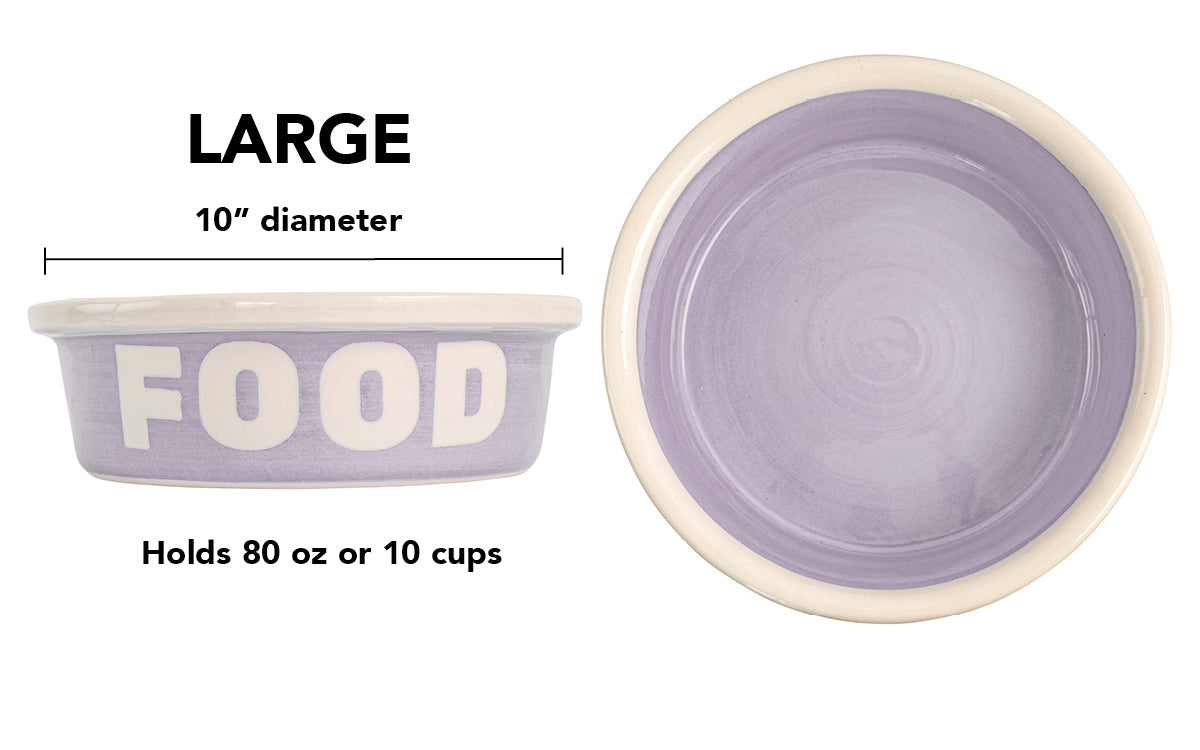 Block Letter Collection (Food) - Handmade Ceramic Pet Bowl with Block Letters