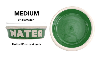 Block Letter Collection (Water) - Handmade Ceramic Pet Bowl with Block Letters