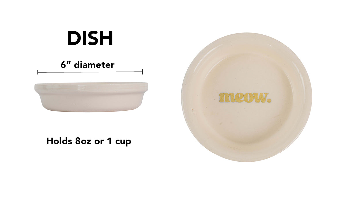 Meow Cat Dish - Handmade Ceramic Cat Food Dish