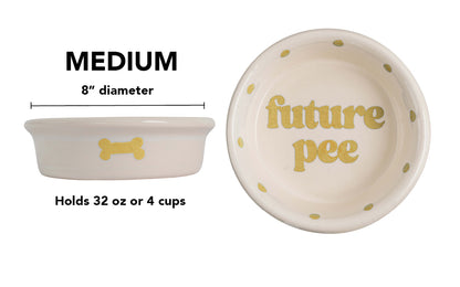Future Pee Collection - Handmade Ceramic Pet Bowl with Funny Design