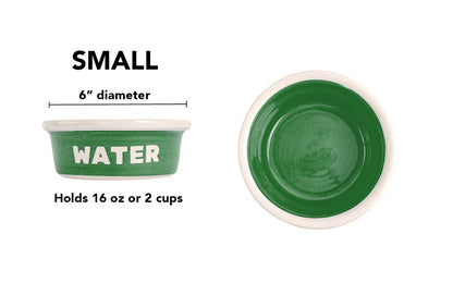 Block Letter Collection (Water) - Handmade Ceramic Pet Bowl with Block Letters