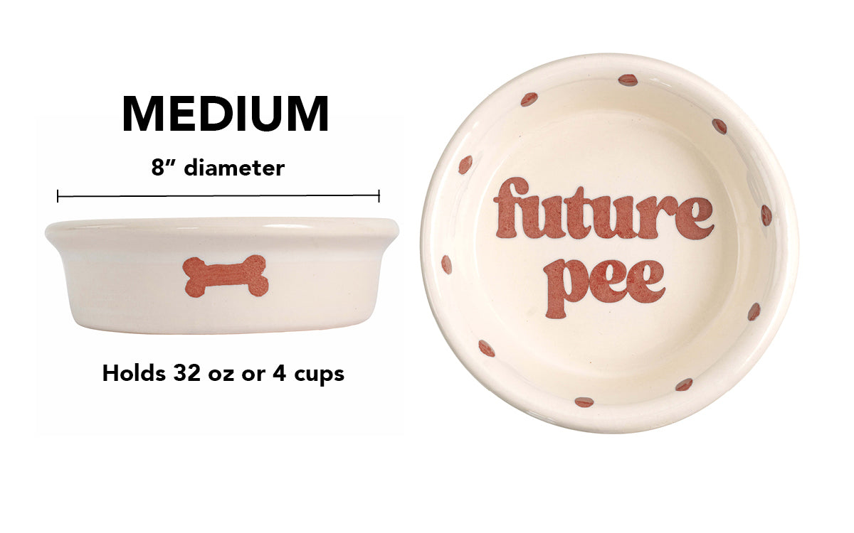 Future Pee Collection - Handmade Ceramic Pet Bowl with Funny Design