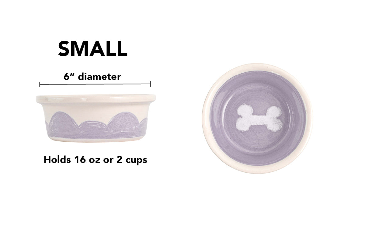 Sky Biscuit Collection - Handmade Ceramic Pet Bowl with Cloudlike Bone Design