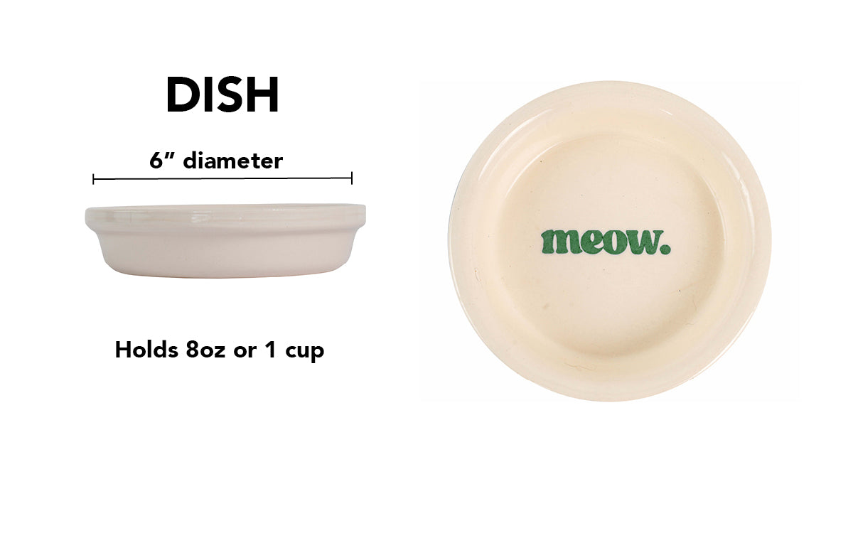 Meow Cat Dish - Handmade Ceramic Cat Food Dish