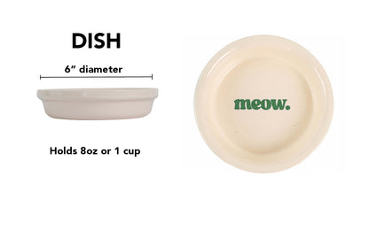 Meow Cat Dish - Handmade Ceramic Cat Food Dish