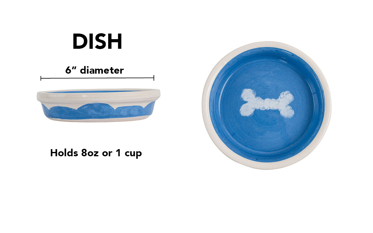 Sky Biscuit Collection - Handmade Ceramic Pet Bowl with Cloudlike Bone Design
