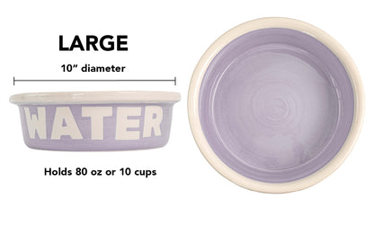 Block Letter Collection (Water) - Handmade Ceramic Pet Bowl with Block Letters