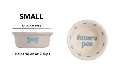 Future Pee Collection - Handmade Ceramic Pet Bowl with Funny Design