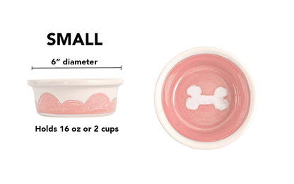 Sky Biscuit Collection - Handmade Ceramic Pet Bowl with Cloudlike Bone Design