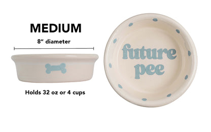 Future Pee Collection - Handmade Ceramic Pet Bowl with Funny Design