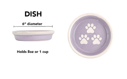 Pawsome Collection - Handmade Ceramic Pet Bowl with Custom Color and White Paw Prints
