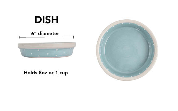 Polka Paws Collection - Handmade Ceramic Pet Bowl with Color and White Polka Dots