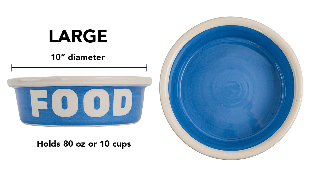 Block Letter Collection (Food) - Handmade Ceramic Pet Bowl with Block Letters