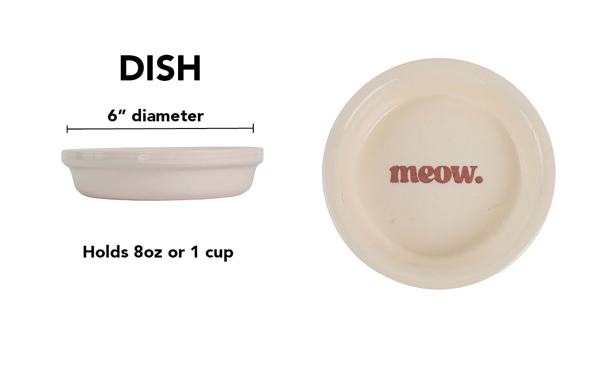 Meow Cat Dish - Handmade Ceramic Cat Food Dish