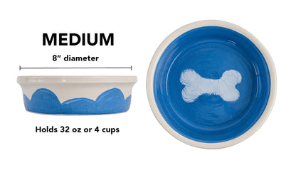 Sky Biscuit Collection - Handmade Ceramic Pet Bowl with Cloudlike Bone Design