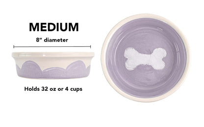 Sky Biscuit Collection - Handmade Ceramic Pet Bowl with Cloudlike Bone Design