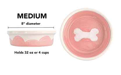 Sky Biscuit Collection - Handmade Ceramic Pet Bowl with Cloudlike Bone Design