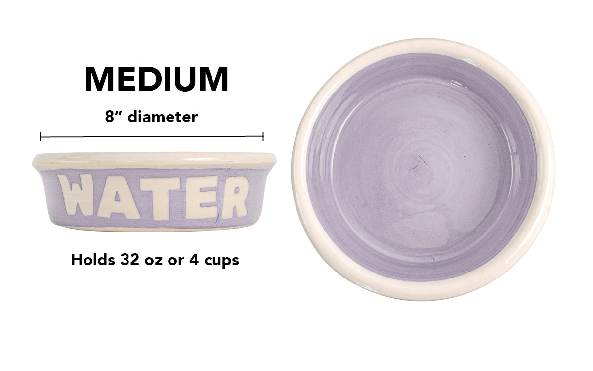 Block Letter Collection (Water) - Handmade Ceramic Pet Bowl with Block Letters