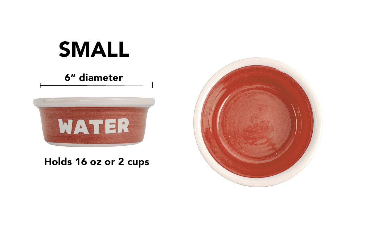 Block Letter Collection (Water) - Handmade Ceramic Pet Bowl with Block Letters