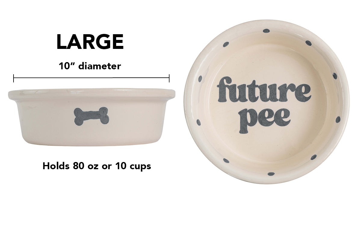 Future Pee Collection - Handmade Ceramic Pet Bowl with Funny Design