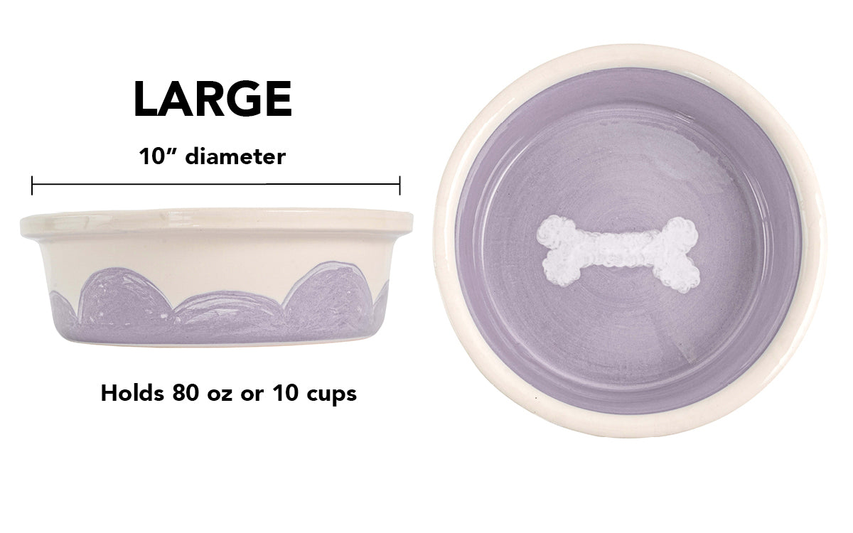 Sky Biscuit Collection - Handmade Ceramic Pet Bowl with Cloudlike Bone Design