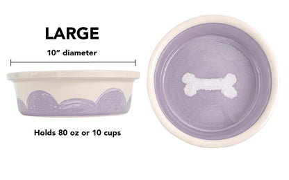 Sky Biscuit Collection - Handmade Ceramic Pet Bowl with Cloudlike Bone Design