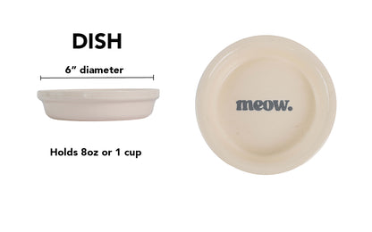 Meow Cat Dish - Handmade Ceramic Cat Food Dish