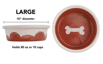 Sky Biscuit Collection - Handmade Ceramic Pet Bowl with Cloudlike Bone Design