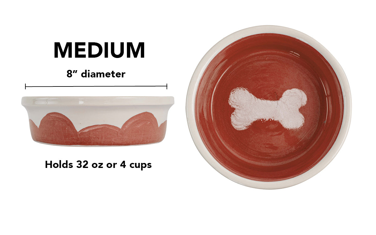 Sky Biscuit Collection - Handmade Ceramic Pet Bowl with Cloudlike Bone Design